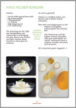 Möchten Sie gern leckere Milchkefir Rezepte zum selber machen? Hier bekommen sie das Natural-Kefir-Drinks.de Rezepte E-Book mit den 5 besten Rezepten.