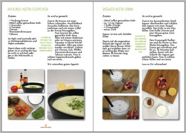 Would you like to make delicious kefir recipes at home? Here you can the Natural-Kefir-Drinks.de milk kefir recipes e-book with the best 5 recipes