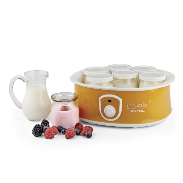 Do you want to make probiotic yoghurt / natural yoghurt yourself at home? Here you can buy or order the Yogurella 617 yoghurt maker from Ariete with 6 portion glasses online. With this yoghurt maker, you can make homemade yoghurt even easier and more conv