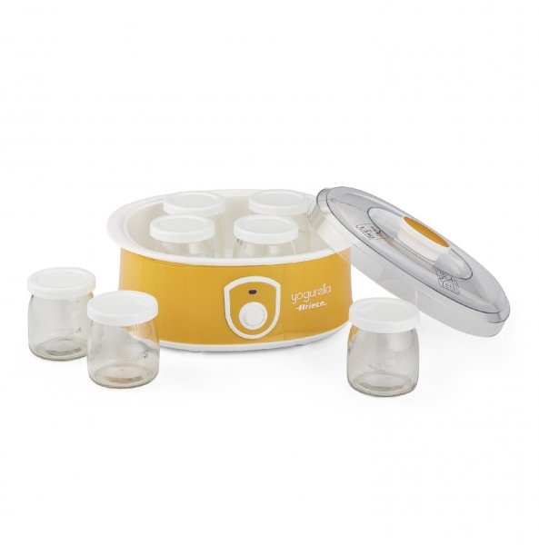 Do you want to make probiotic yoghurt / natural yoghurt yourself at home? Here you can buy or order the Yogurella 617 yoghurt maker from Ariete with 6 portion glasses online. With this yoghurt maker, you can make homemade yoghurt even easier and more conv