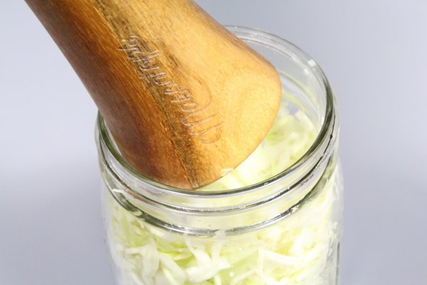 Delicious organic raw sauerkraut from wild fermented white cabbage.